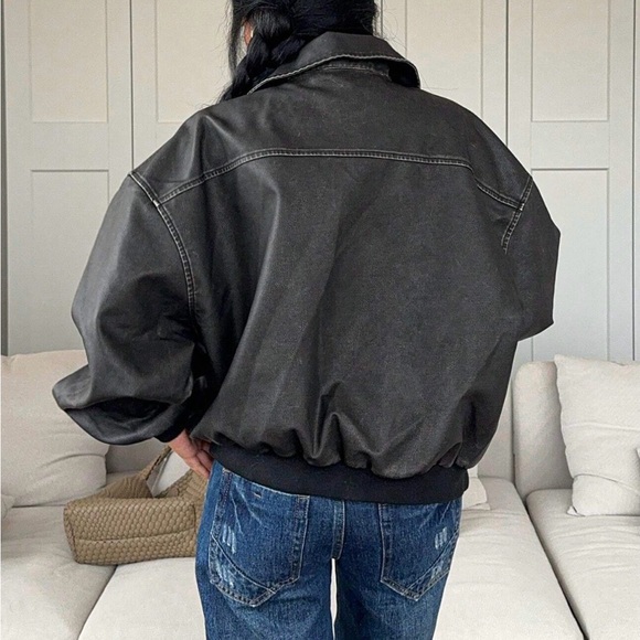 SHEIN Classic Black Vegan Leather Jacket - Picture 5 of 6